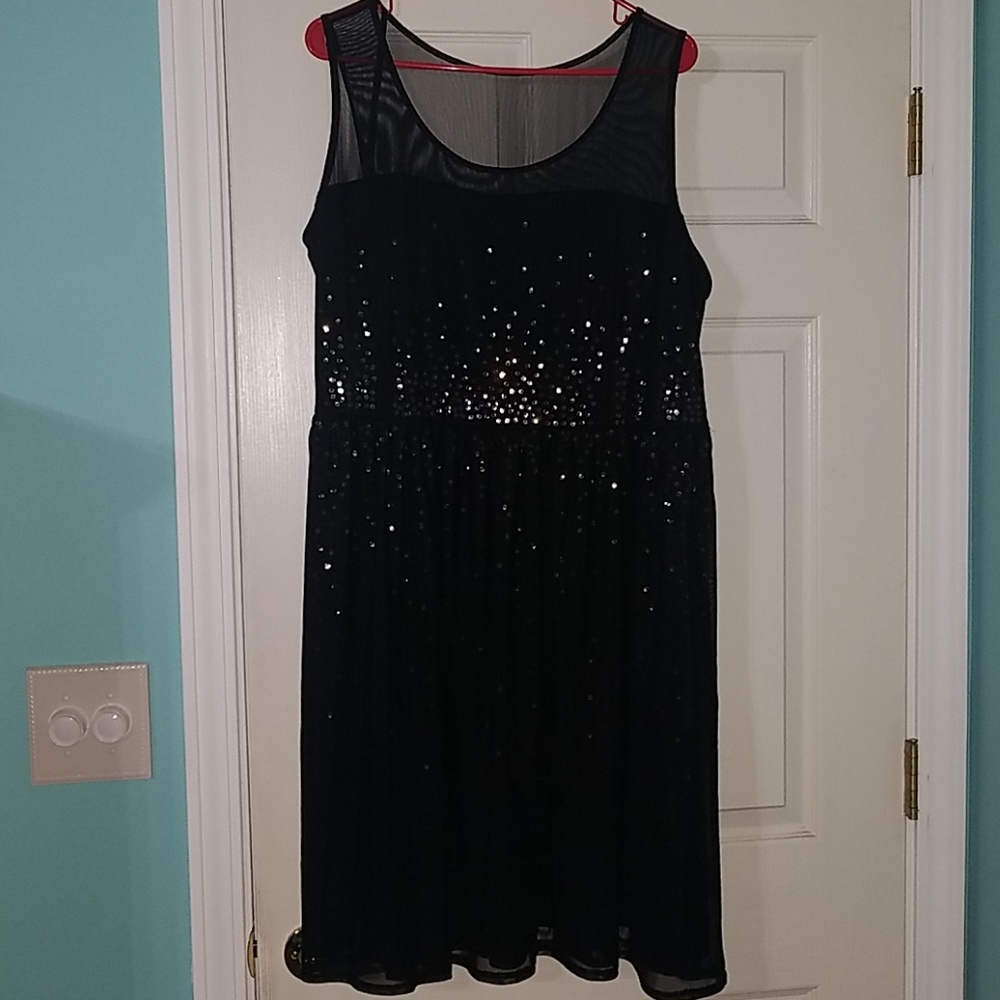 Lane Bryant knee length black dress